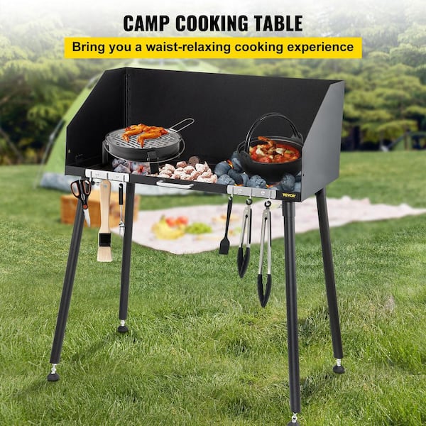 XL Smoker Barbecue Outdoor Charcoal Portable Grill Camping BBQ Wheels Side  Table
