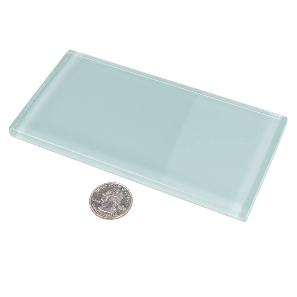 Cadet Blue 3x6 Glossy Glass Subway Tile for Walls