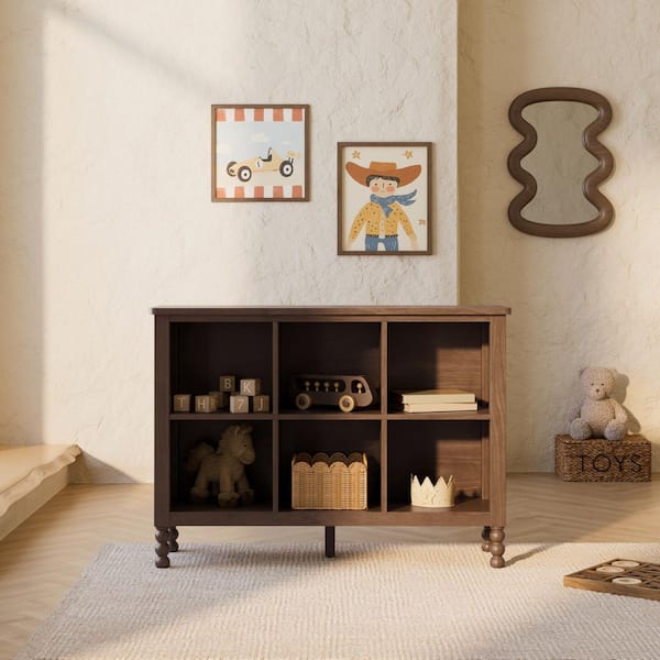 Rio 46.06 in. Wide Hazelnut 6-Shelves Transitional Bookcase