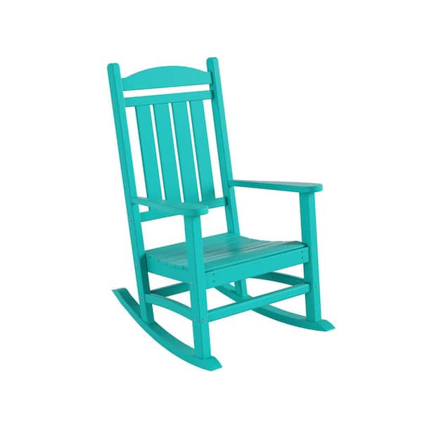 WESTIN OUTDOOR Kenly Turquoise Classic Plastic Outdoor Rocking Chair