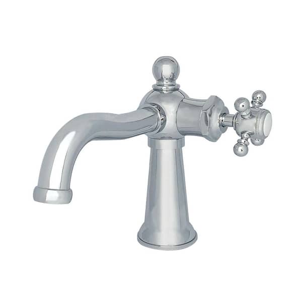 Kingston Brass Nautical Single-Handle Single-Hole Bathroom Faucet with Push Pop-Up in Polished Chrome