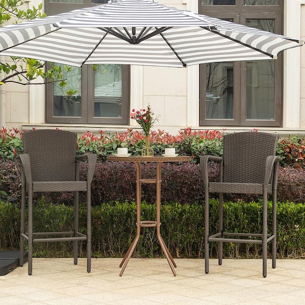 Capri Gray Metal Outdoor Bar Stool (2-Pack)