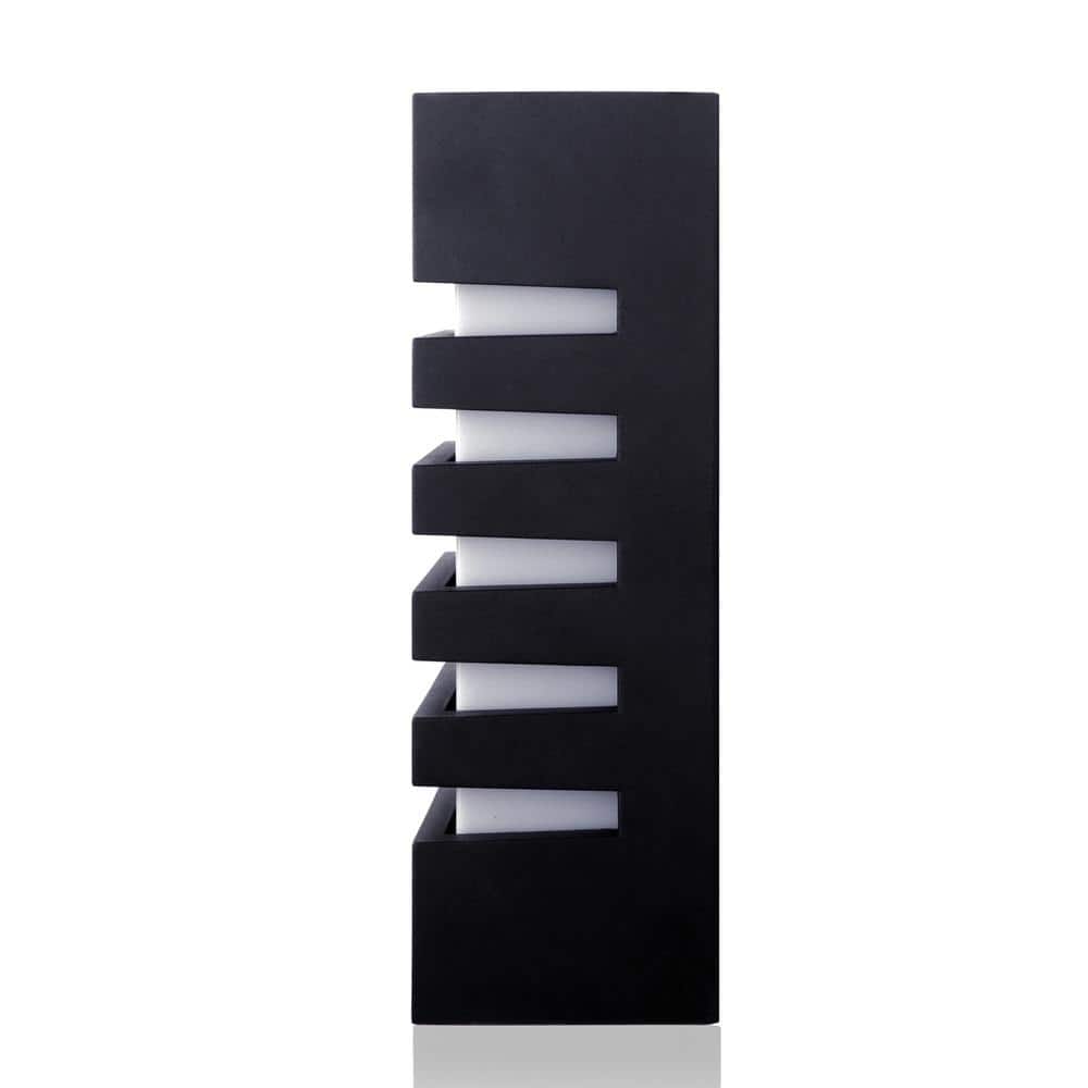 Sleek 9.75" Black LED Outdoor Wall Lantern with Dimmable Light
