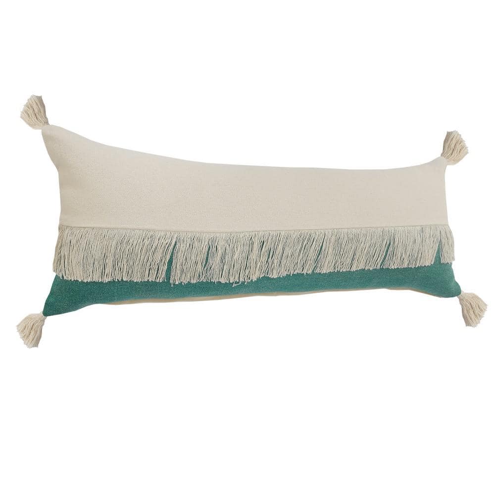 Eggplant Purple Cotton Color Block Throw Pillow - 14" x 36"
