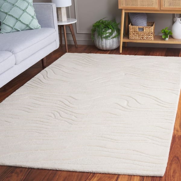 Rodeo Drive 2 ft. x 4 ft. Ivory Abstract Wavy Area Rug
