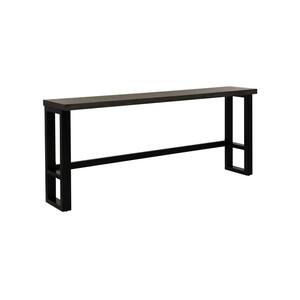 Harlan Gray Wood Top 84 in. Wide Sled Base Sofa Bar Dining Table Seats 4