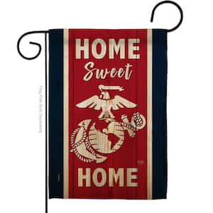 13 in. x 18.5 in. Home Sweet Marine Corps Garden Double-Sided Armed Forces Decorative Vertical Flags