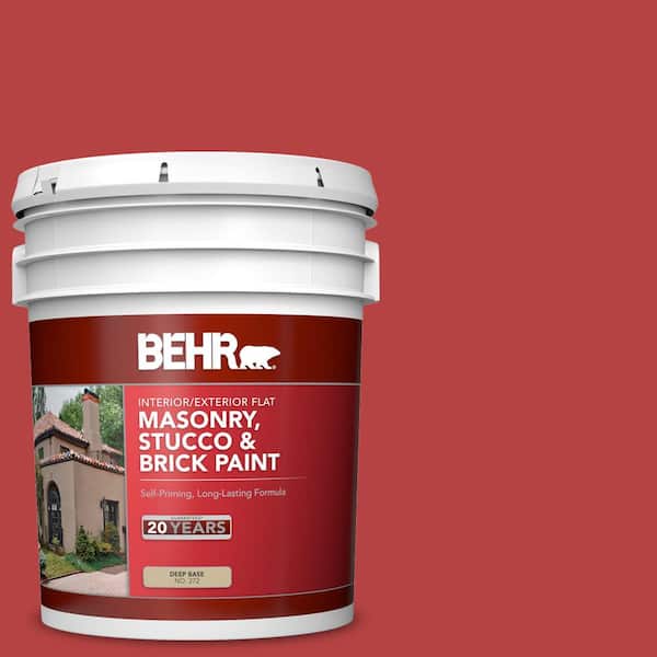 BEHR 5 gal. #M160-7 Raging Bull Flat Interior/Exterior Masonry, Stucco and Brick Paint