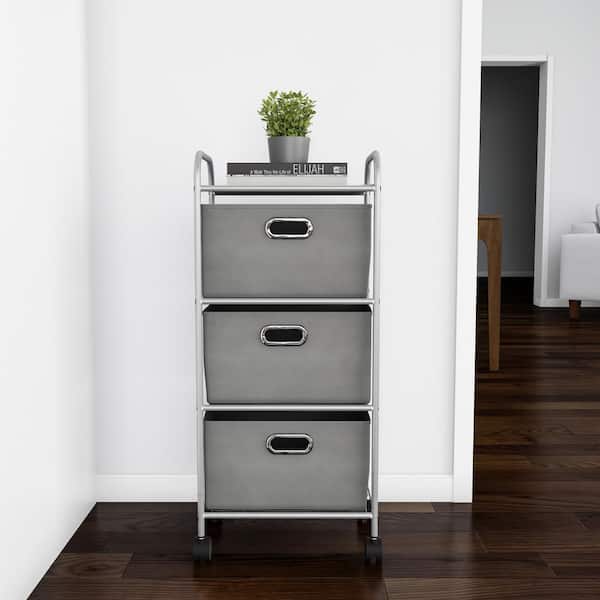 Simplify Black 3 Tier Storage Drawers With Side Pockets