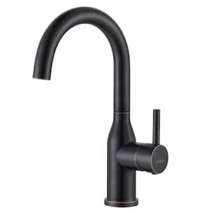 Single Handle Gooseneck Bar Faucet with 360 Swivel in Oil Rubbed Bronze