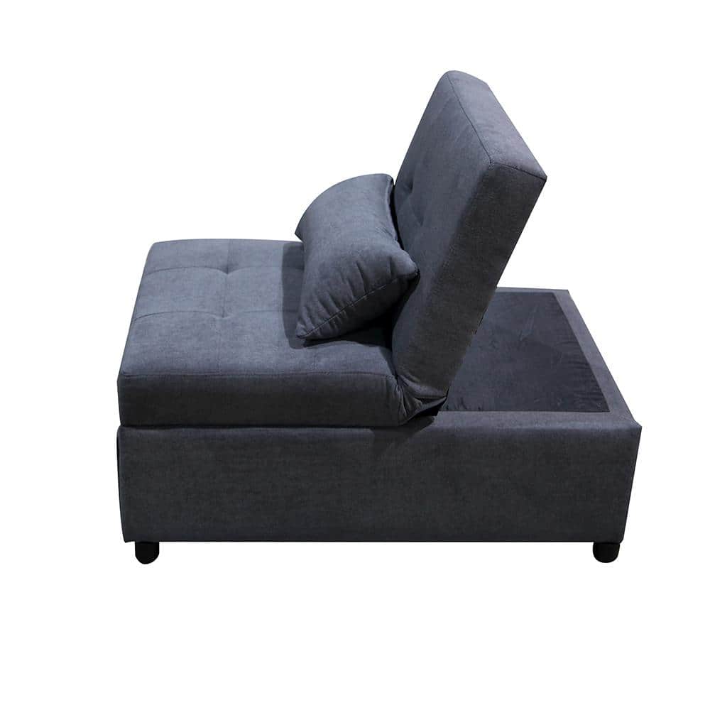 26.8 in. Width Dark Gray Velvet Twin Sofa Bed