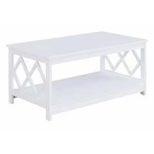 Diamond 18 in. White Rectangle Wood Coffee Table