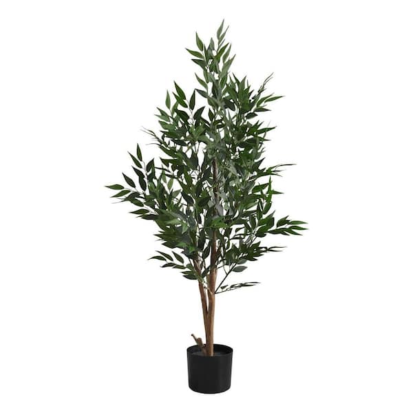 Unbranded 4 ft. Artificial Acacia Tree Indoor Fake Plant Tree Faux Potted Tree with Realistic Trunk and Leaves