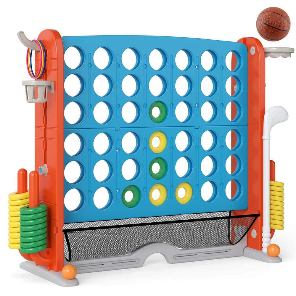 Height Adjustable Jumbo 4-in-a Row Game Set, 4-to-score Giant Game w/ Basketball Hoop, Orange price history on PriceWatchPro