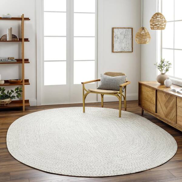 Livabliss Tamar Khaki 6 ft. x 9 ft. Oval Indoor/Outdoor Area Rug