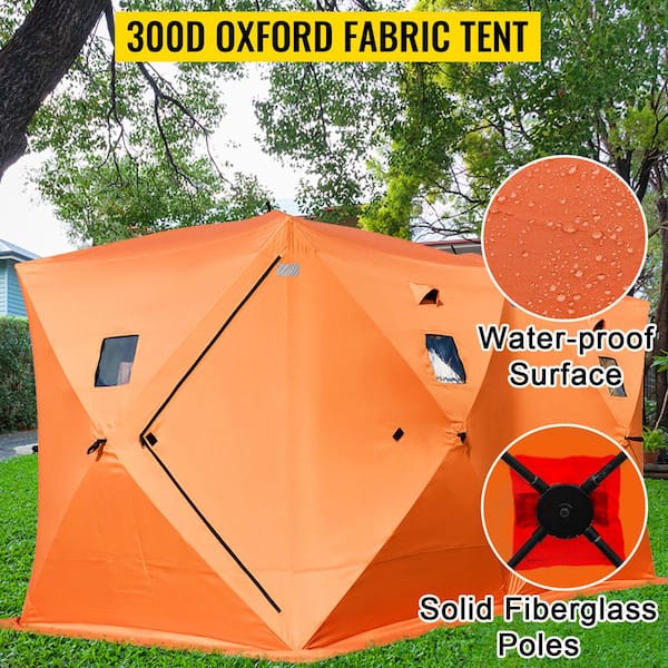 VEVOR 8 Person Ice Fishing Shelter, Pop-Up Portable Insulated Ice