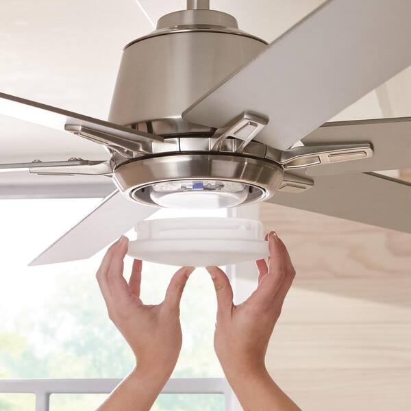 Integrated LED Brushed Nickel Ceiling Fan with Light and Details about    Kensgrove 54 in 