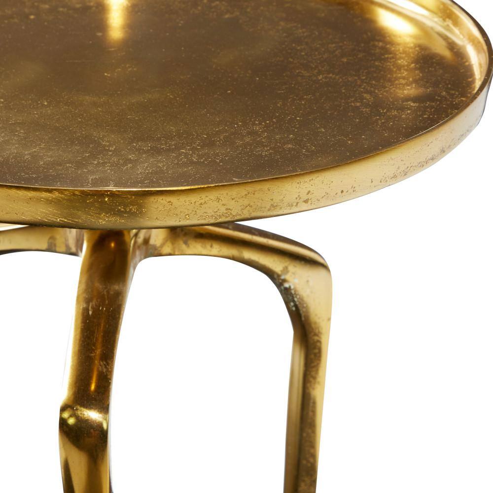 Chelsea Grove Sleek Gold Aluminum Round End Table