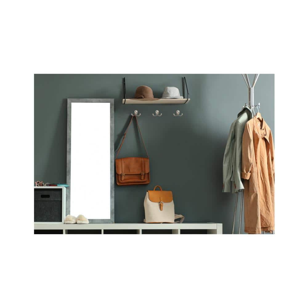 Satin Nickel Wall-Mounted Double Hook Set for Coats and Towels