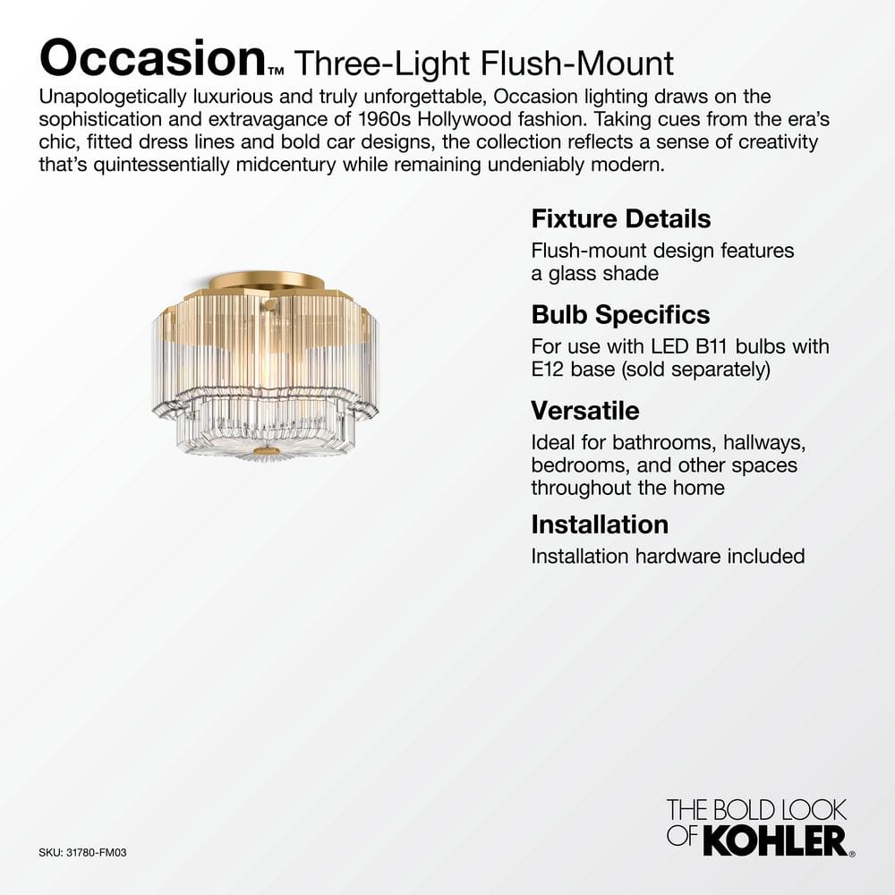 Polished Nickel Glass Drum Flush Mount Light