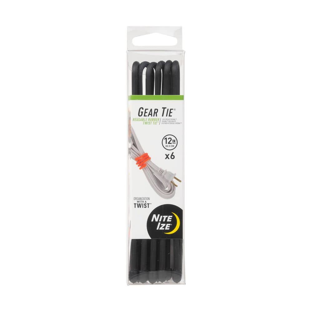 Nite Ize 12 in. Gear Tie ProPack in Black (6-Pack) GTPP12-01-6R8