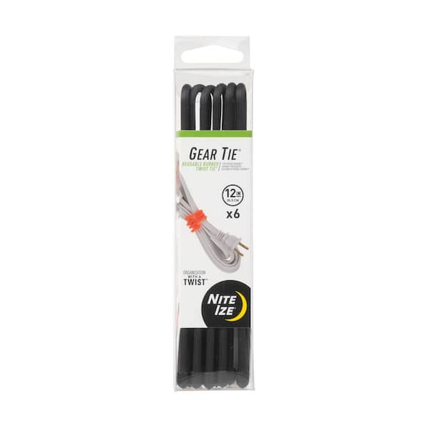 12 in. Gear Tie ProPack in Black (6-Pack)