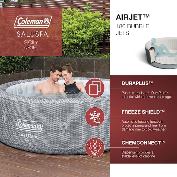 Coleman Sicily 7-Person 180-Jet Round Inflatable Hot Tub