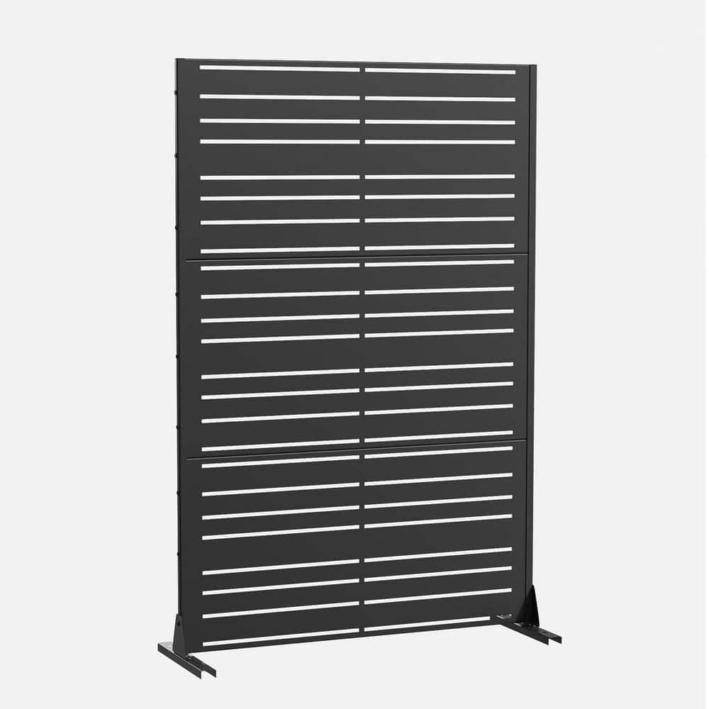 Set of Four Outdoor Privacy Fence 47 in. L x 16 in. W x 72 in. H Black Galvanized Steel Garden Privacy Screen price history on PriceWatchPro