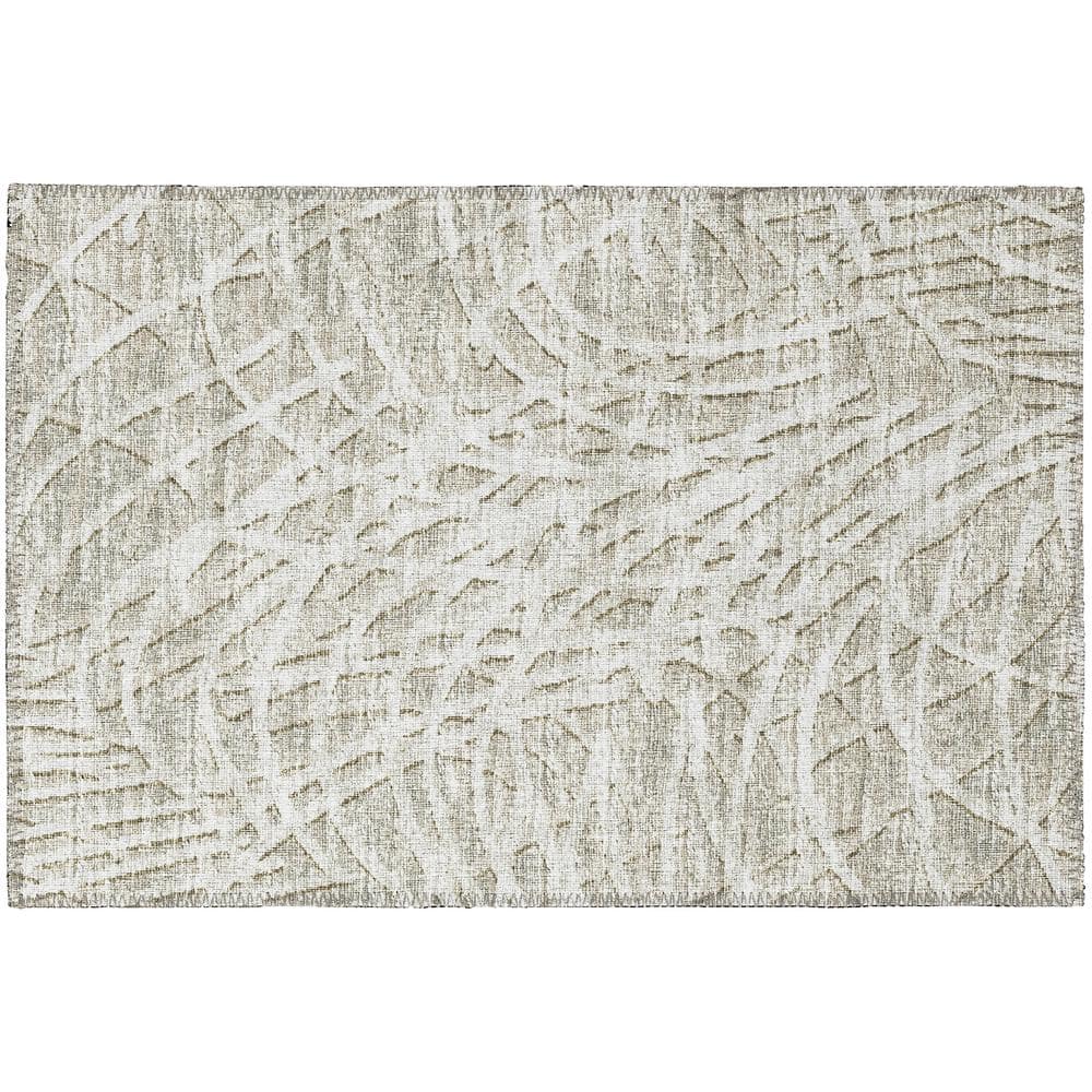 Rylee Beige 1 ft. 8 in. x 2 ft. 6 in. Geometric Indoor/Outdoor Area Rug