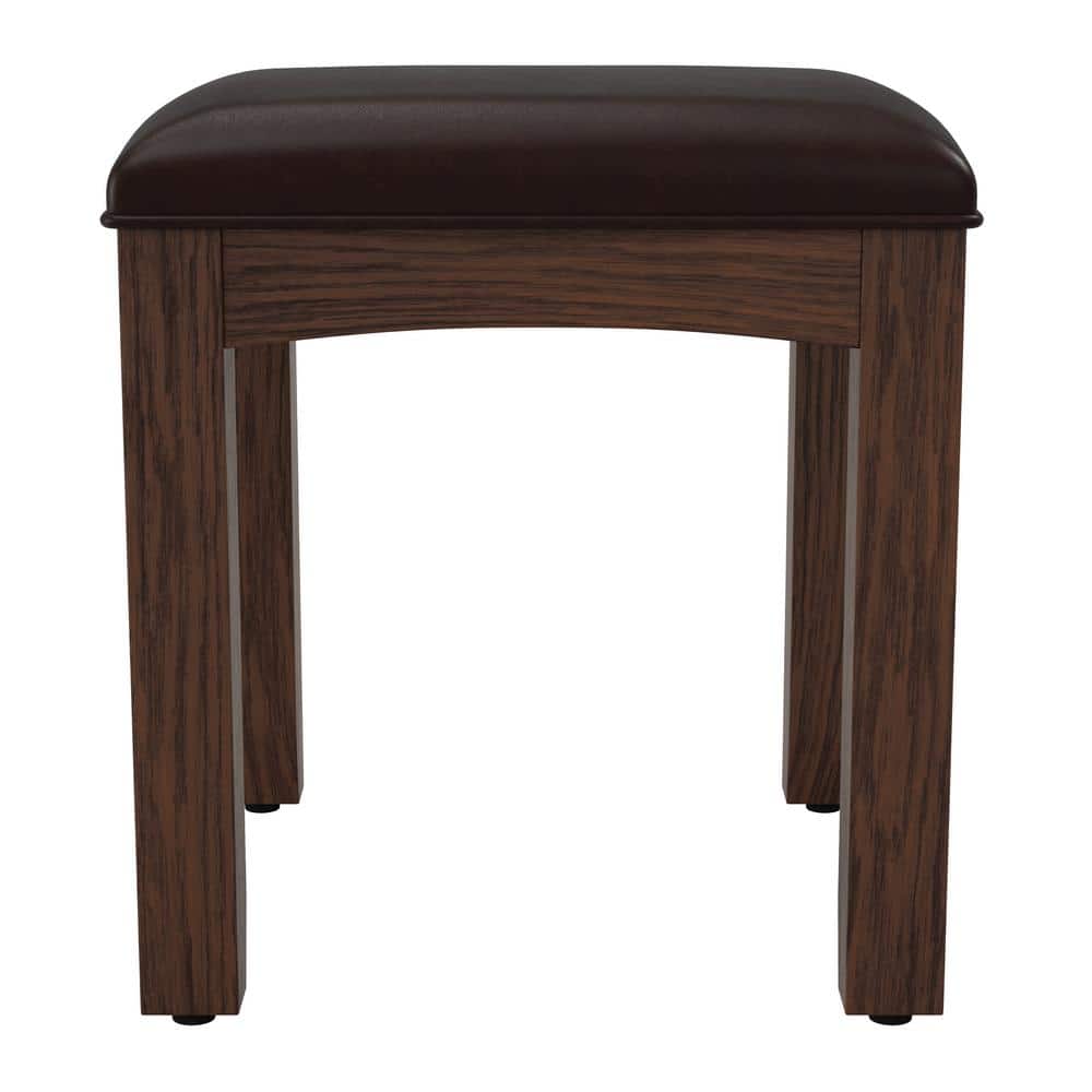 Modern Mission Vintage Oak Cushioned Vanity Bench
