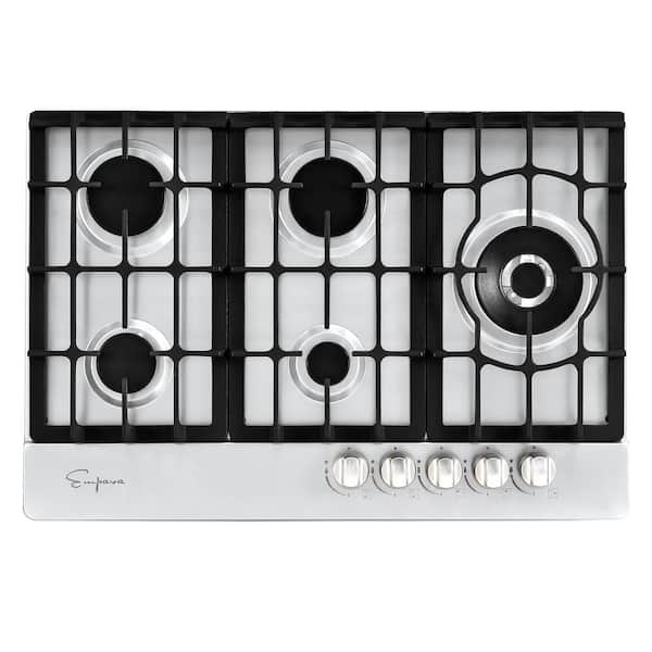 Empava 30 in. Built-In Gas Cooktop in Stainless Steel with 5 Burners Gas Stove Including A 18000 BTU Power Burner