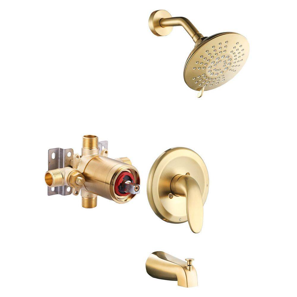 Single Handle 5-Spray Tub and Shower Faucet 1.8 GPM in Brushed Gold (Valve Included) price history on PriceWatchPro