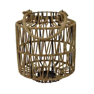 Brown and Black Metal Decorative Candle Lantern with Boho Style Decor