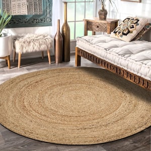 Finn Boutique Tan Natural 8 ft. x 8 ft. Round Organic Jute Area Rug