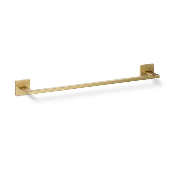 Square 18 in. Towel Bar in Vibrant Brushed Moderne Brass