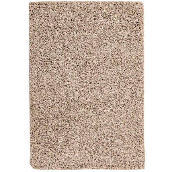 Unique Loom Solid Shag Taupe 4 ft. x 6 ft.Area Rug
