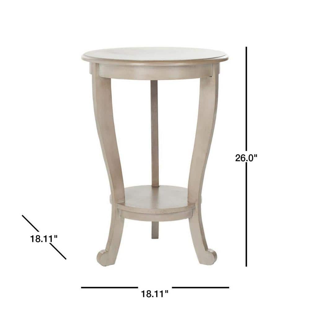 Vintage Grey Graceful Pine Round Side Table
