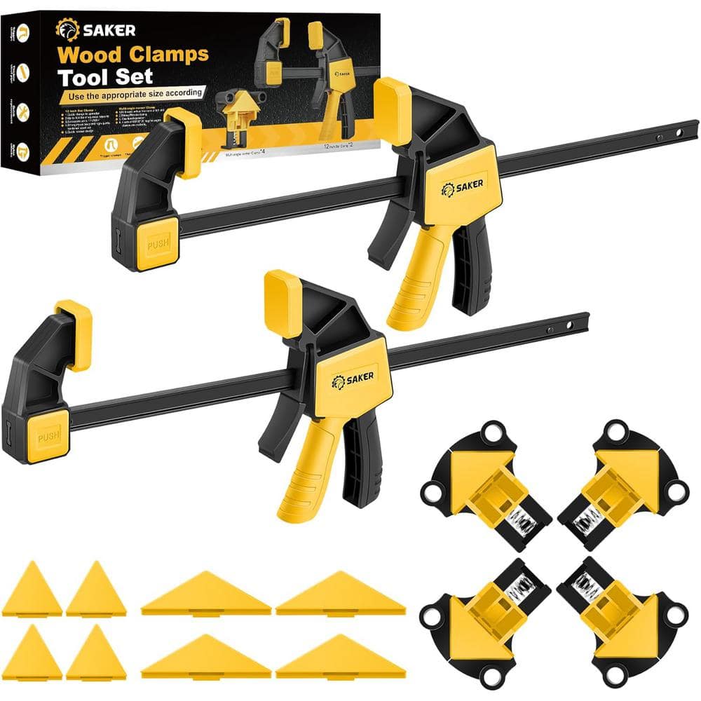 Bar Clamps Sets for Woodworking, 60/90/120 Multi Degree Angle Clamp (12 in.
