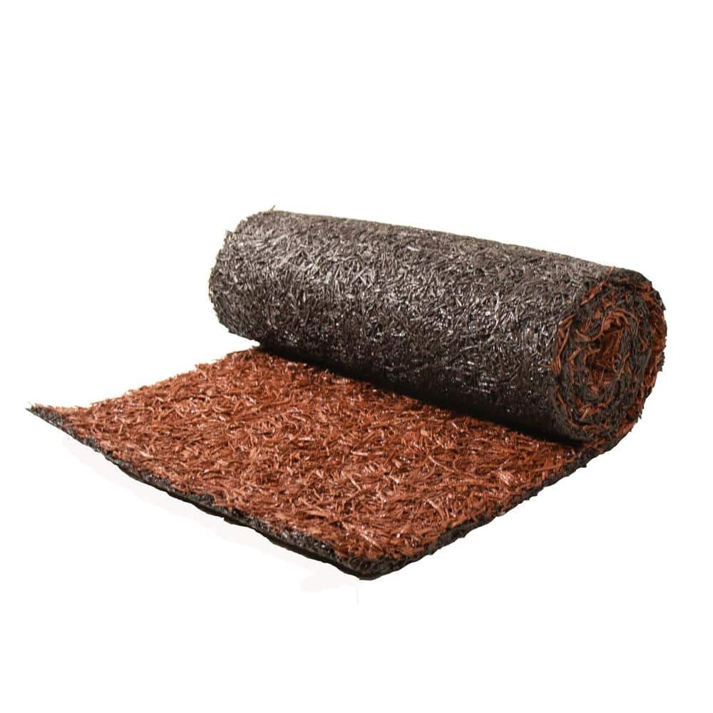 Reversible Red and Brown Recycled Rubber Mulch Pathway, 6 ft x 2 ft