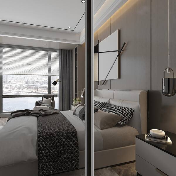 Indoor Studio 48 X White Frameless Mirror Sliding Closet Door E04880CO18 The Home Depot