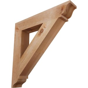 4 in. x 24 in. x 24 in. Western Red Cedar Traditional Rough Sawn Bracket