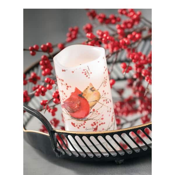 SULLIVANS 5 in. Cardinals Decal LED Pillar Candle