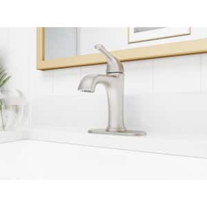 Ladera Single-Hole Single-Handle Bathroom Faucet in Spot Defense Brushed Nickel