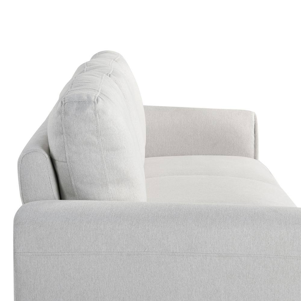 Alexa Oyster Fabric Sofa with Rolled Arms
