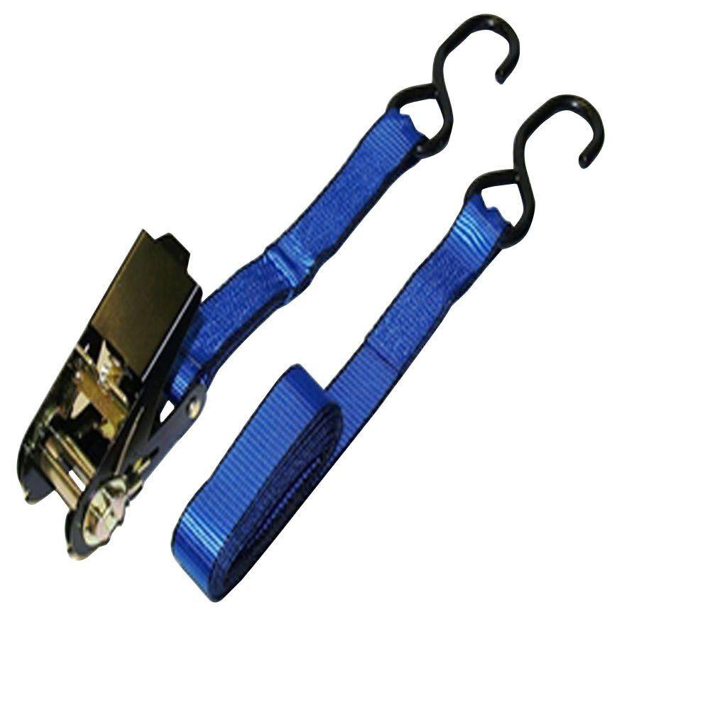 Highland 1170500 1 piece BLK:11705 14 Blue Ratchet Tie Down with Hooks