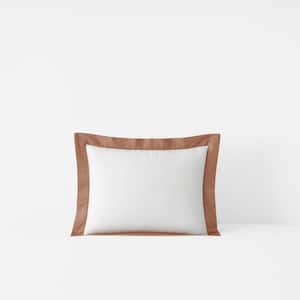 Company Cotton Solid Border Clay 16 in. X 12 in. Throw Pillow Cover