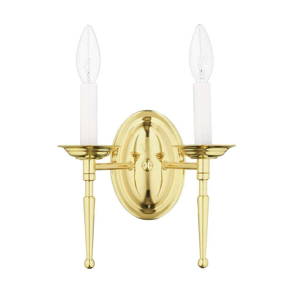 Williamsburgh Polished Brass 2-Light Wall Sconce