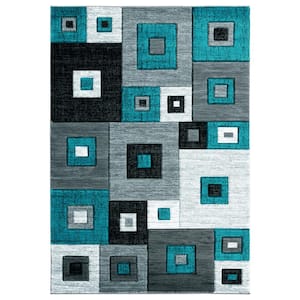 Bristol Cicero Turquoise 5 ft. 3 in. x 7 ft. 6 in. Area Rug