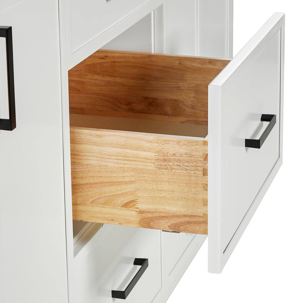 Kelly 66" White Wood Double Freestanding Vanity Cabinet