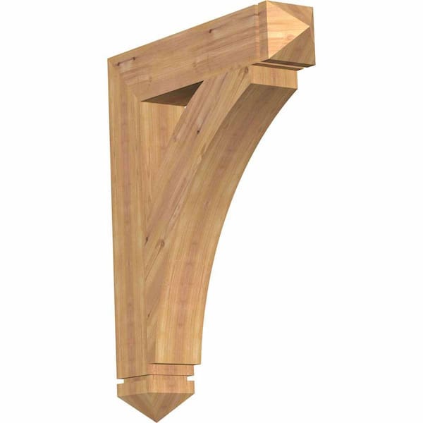 Ekena Millwork 5.5 in. x 38 in. x 30 in. Western Red Cedar Thorton Arts and Crafts Smooth Bracket